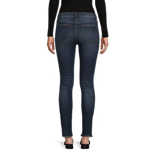 NEW Vigoss Jagger Mid Rise Destructed Frayed Cutoff Cut Off Hem Skinny Jeans 2 - Picture 2 of 4